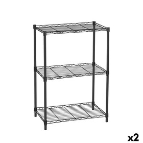 Plaukti MobleKit Melns Metāls 56 x 35 x 82 cm (2 gb.)