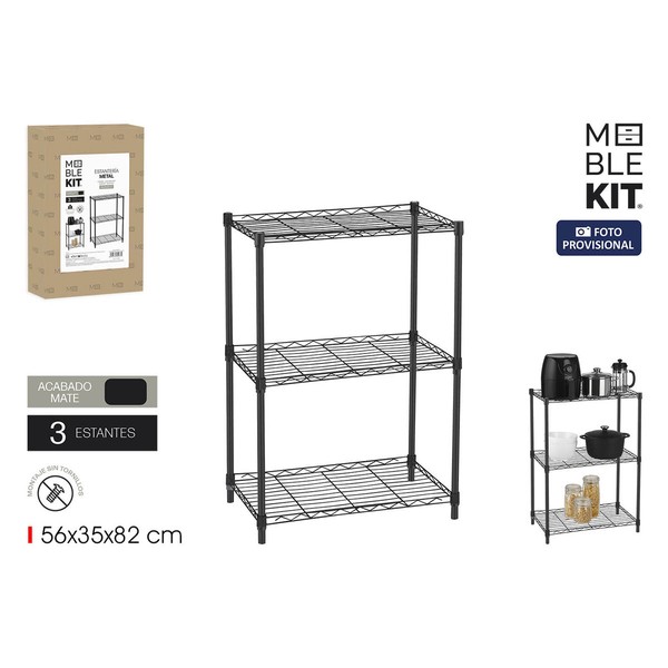 Lentyna MobleKit Juoda Metalinis 56 x 35 x 82 cm (2 vnt.)
