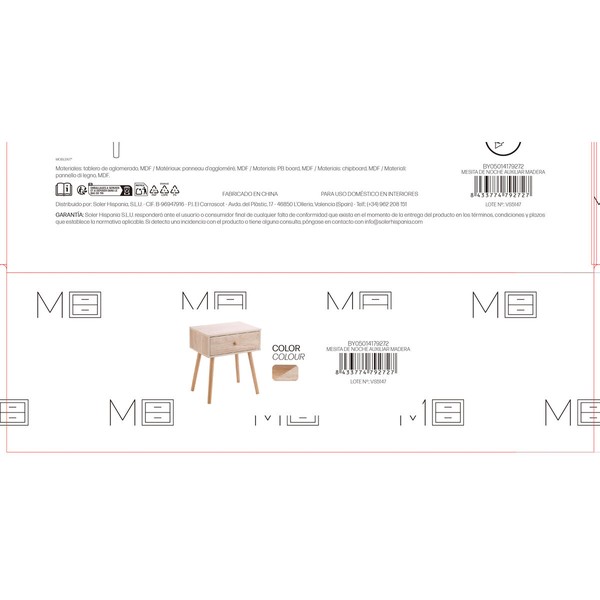 Nightstand MobleKit Brown 40 x 30 x 47 cm MDF Wood (4 Units)