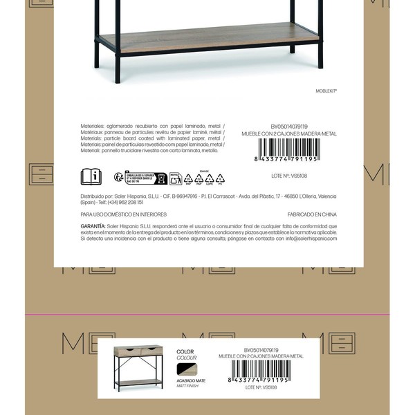 Sīkas mēbeles MobleKit Brūns Melns 80 x 30 x 75 cm