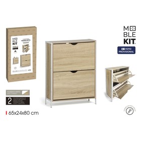 Apavu plaukts MobleKit Balts Brūns Koks Metāls 65 x 24 x 80 cm