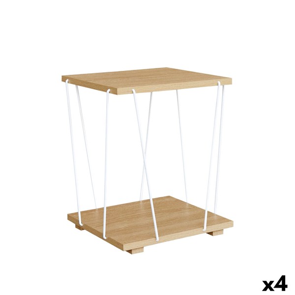 Sivupöytä MobleKit Valkoinen Ruskea 31,8 x 31,8 x 38,5 cm (4 osaa)