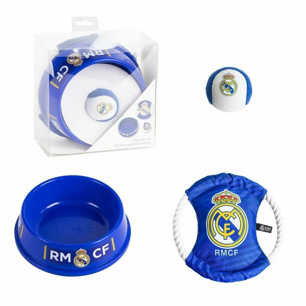 Подарочный набор для приветствия собак Real Madrid C.F. Синий 21,0 x 21,0 x 8,8 cm 3 Предметы