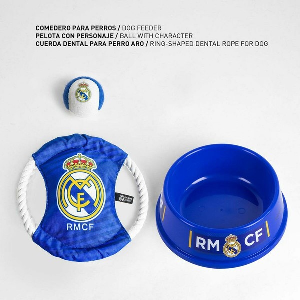 Koirien tervetuliaislahjasetti Real Madrid C.F. Sininen 21,0 x 21,0 x 8,8 cm 3 Kappaletta