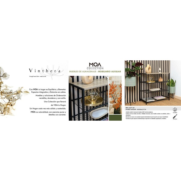 Plaukti Vinthera Moa Metāls Koks MDF 60 x 30 x 63,5 cm (3 gb.)