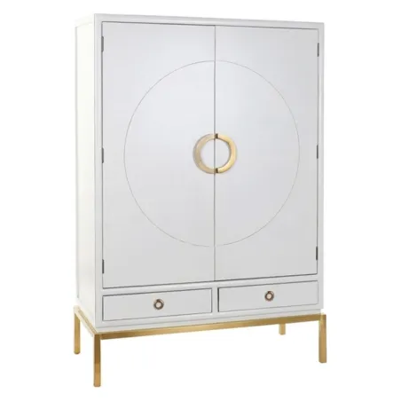 Skapītis DKD Home Decor Balts Bronza Metāls Papele 120 x 50 x 175 cm
