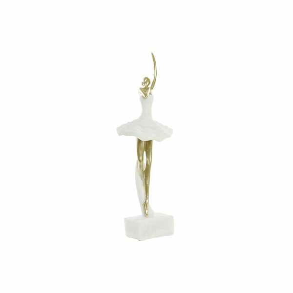 Decorative Figure DKD Home Decor White Golden Romantic Ballet Dancer 13,5 x 12,5 x 40 cm