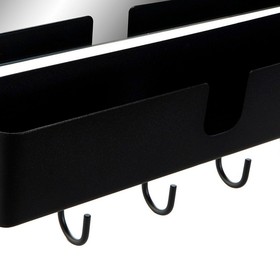Wall mounted coat hanger DKD Home Decor Musta Metalli Loft 40 x 9 x 72 cm (1 osaa)