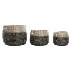 Набор корзин DKD Home Decor Серый Натуральный Морская трава (3 Предметы)