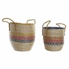 Krepšelio rinkinys DKD Home Decor Oranžinė Žalia Jūros dumbliai (35 x 22 x 46 cm) (2 pcs)