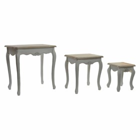 Set of 3 tables DKD Home Decor Puu Valkoinen (60 x 40 x 61 cm) (3 pcs)