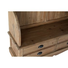 Takkiteline hylylllä DKD Home Decor Ruskea Musta Mäntypuu Peili Luonnollinen Alpino 124 x 40 x 200 cm