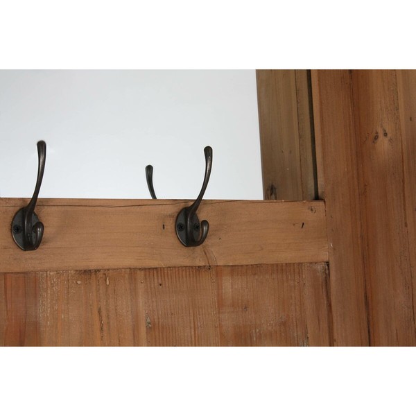 Coat rack with shelf DKD Home Decor Brown Black Pinewood Mirror Natural Alpino 124 x 40 x 200 cm