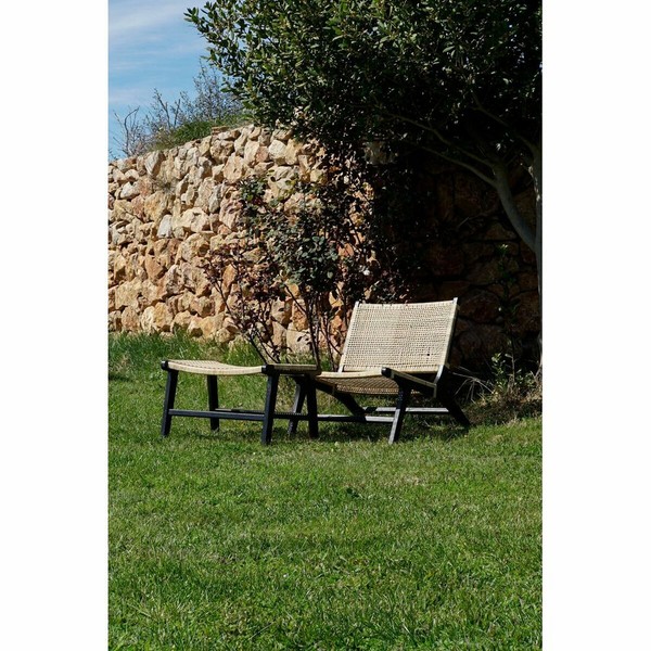 Nojatuoli DKD Home Decor Musta Luonnollinen Puu Tiikki 65 x 78 x 68 cm