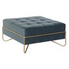 Taburetė DKD Home Decor   Porolonas Mėlyna Auksinis Metalinis Poliesteris Aksomas Medžio MDF (80 x 80 x 42 cm)