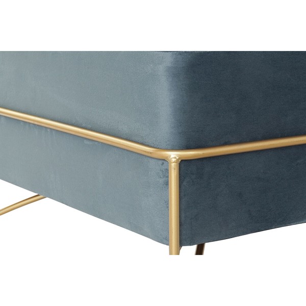 Банкетка DKD Home Decor   Поролон Синий Позолоченный Металл полиэстер Велюр Деревянный MDF (80 x 80 x 42 cm)