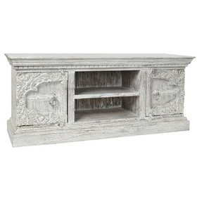 TV-kalusteet DKD Home Decor 8424001858347 Metalli Valkoinen Mangopuu 160 x 40 x 65 cm