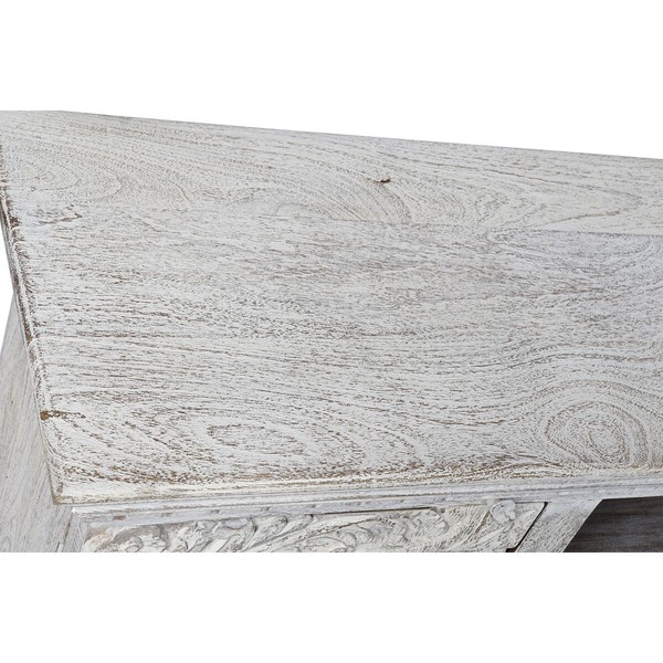 Televizoriaus baldai DKD Home Decor 8424001858347 Metalinis Balta Mango mediena 160 x 40 x 65 cm