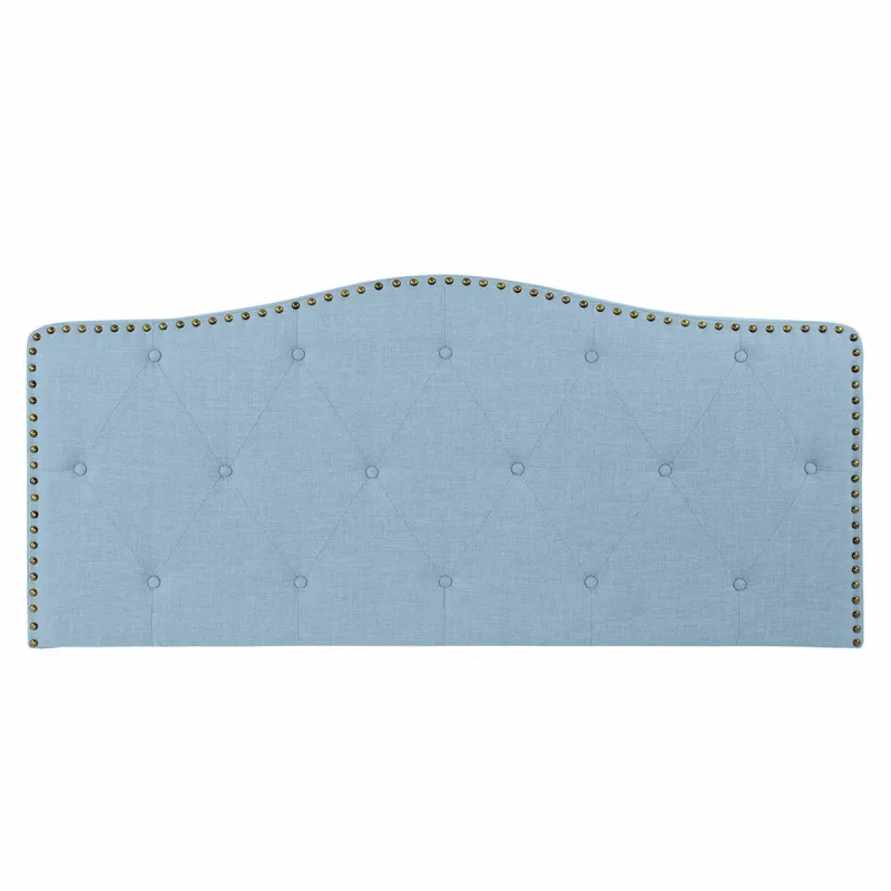 Gultas galvgalvis DKD Home Decor Zils Bēšs Celeste Kaučuka koks 146 x 6 x 68 cm