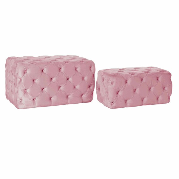 Taburetė DKD Home Decor   Rožinė Poliesteris Aksomas Medžio MDF (88 x 53 x 47,76 cm)