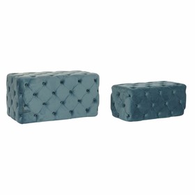 Taburetė DKD Home Decor   Mėlyna Poliesteris Aksomas Medžio MDF (88 x 53 x 48 cm)