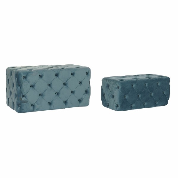 Taburetė DKD Home Decor   Mėlyna Poliesteris Aksomas Medžio MDF (88 x 53 x 48 cm)