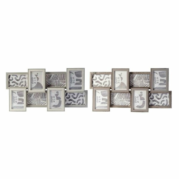 Foto rāmis DKD Home Decor 60 x 3 x 32 cm Stikls Pelēks Brūns Koks MDF Urbāns (2 gb.)