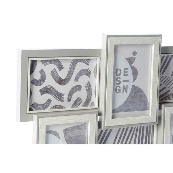 Nuotraukų rėmelis DKD Home Decor 60 x 3 x 32 cm Stiklas Pilka Ruda Medžio MDF Miesto (2 vnt.)
