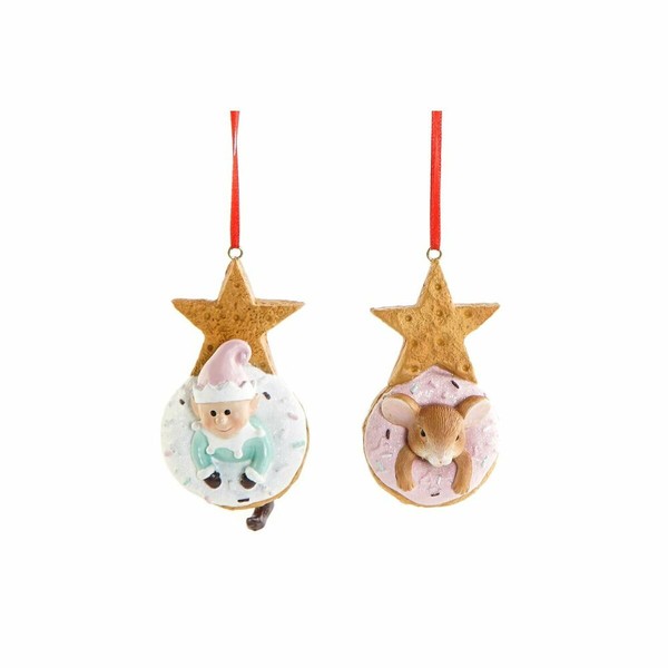 Kabantis dekoras DKD Home Decor Kalėdos Derva (2 pcs) (5.5 x 5 x 9 cm)