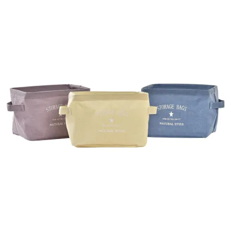 Kori DKD Home Decor Keltainen Sininen Punaruskea Kangas Moderni 20 x 16 x 15 cm (3 osaa)