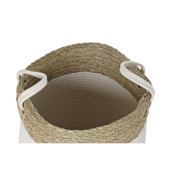 Basket set DKD Home Decor White Brown Natural Fibre 41 x 41 x 52,5 cm