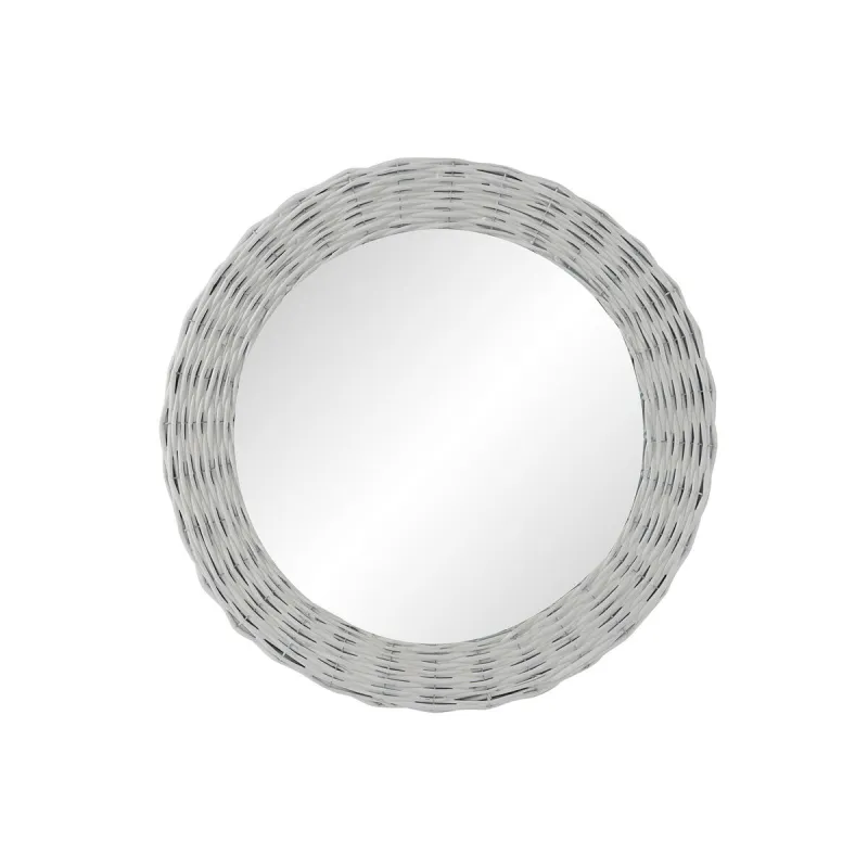 Wall mirror DKD Home Decor White Cottage Braiding Ø 60 cm 63 x 4 x 63 cm