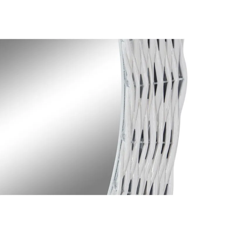 Wall mirror DKD Home Decor White Cottage Braiding Ø 60 cm 63 x 4 x 63 cm