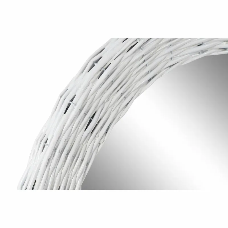 Wall mirror DKD Home Decor White Cottage Braiding Ø 60 cm 63 x 4 x 63 cm
