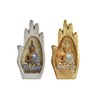 Dekoratyvinė figūrėlė DKD Home Decor Pilka Auksinis Buda Derva (10 x 7,2 x 20,9 cm) (2 vnt.)