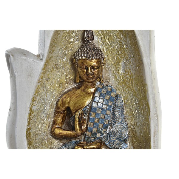 Decorative Figure DKD Home Decor Grey Golden Buddha Resin (10 x 7,2 x 20,9 cm) (2 Units)