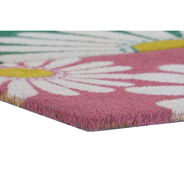 Doormat DKD Home Decor Pink Rubber Mint White Yellow 2 Units Coconut Fibre (60 x 40 x 0,5 cm)