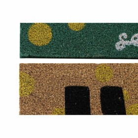 Durų kilimėlis DKD Home Decor Juoda Ruda Guma Balta Žalia 2 vnt. Kokoso pluoštas (60 x 40 x 1,5 cm)