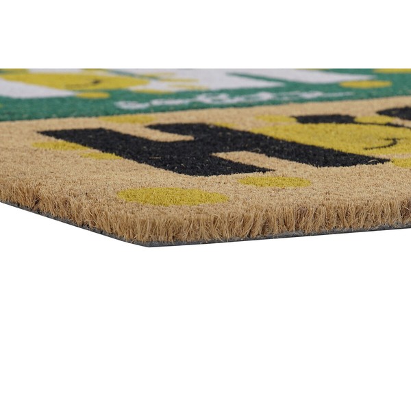 Durų kilimėlis DKD Home Decor Juoda Ruda Guma Balta Žalia 2 vnt. Kokoso pluoštas (60 x 40 x 1,5 cm)
