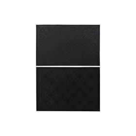 Дверной Коврик DKD Home Decor Чёрный Резина 2 штук (60 x 40 x 0,3 cm)