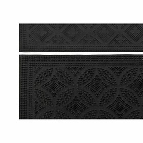 Дверной Коврик DKD Home Decor Чёрный Резина 2 штук (60 x 40 x 0,3 cm)