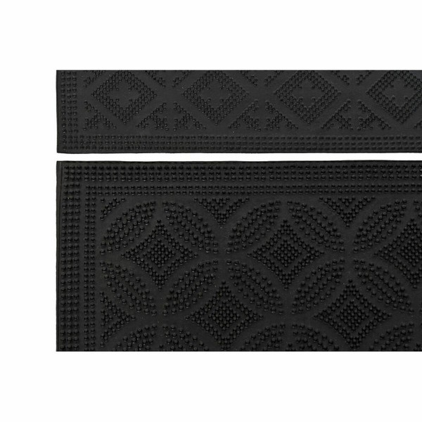 Дверной Коврик DKD Home Decor Чёрный Резина 2 штук (60 x 40 x 0,3 cm)
