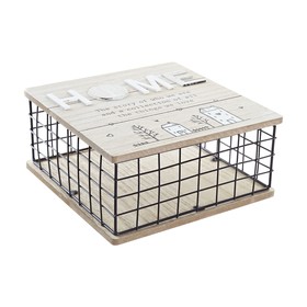 Dekoratīvs skapītis DKD Home Decor Melns Dabisks Metāls Koks MDF