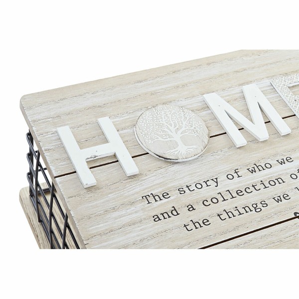 Decorative box DKD Home Decor Black Natural Metal MDF Wood