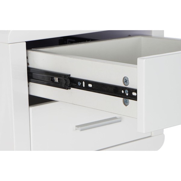 Desk DKD Home Decor White Silver Metal MDF Wood 120 x 55 x 76 cm