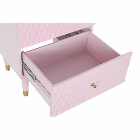 Spintelė DKD Home Decor 52 x 42 x 65 cm Metalinis Šviesiai rožinis Mango mediena