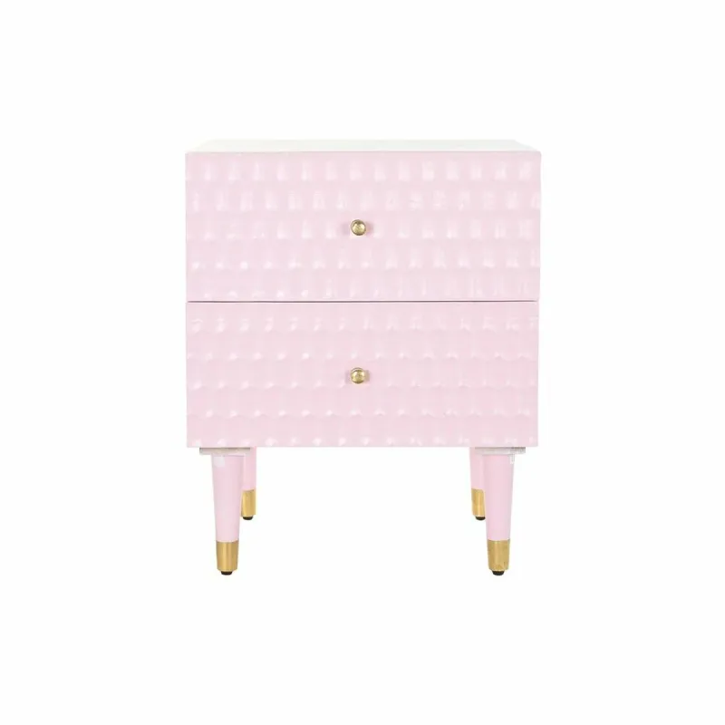 Spintelė DKD Home Decor 52 x 42 x 65 cm Metalinis Šviesiai rožinis Mango mediena