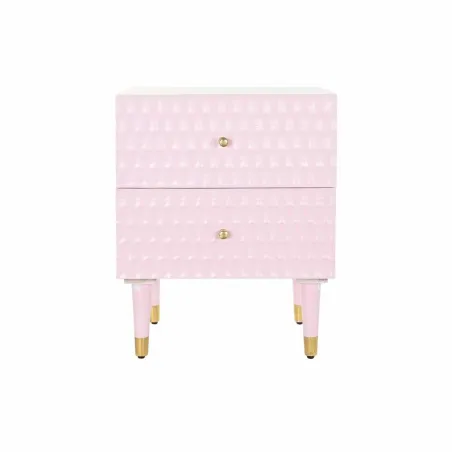 Spintelė DKD Home Decor 52 x 42 x 65 cm Metalinis Šviesiai rožinis Mango mediena
