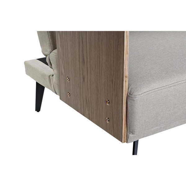 Izvelkams dīvāns DKD Home Decor 203 x 87 x 81 cm Melns Bēšs Metāls Brūns