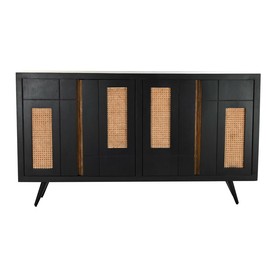 Bufete DKD Home Decor Melns Rotangpalma Mango koks 160 x 40 x 90 cm
